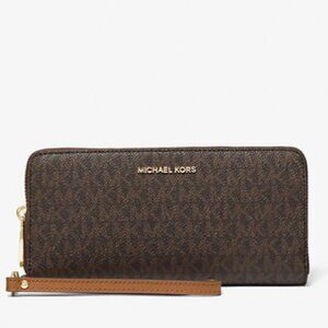 Michael Kors Brown Large Logo Continental Wallet